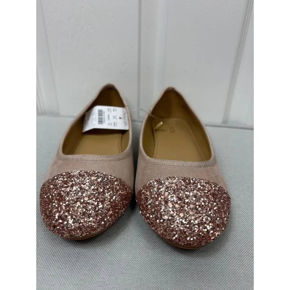 J. Crew Crewcuts Girl's Pink Glitter Ballet Flats - Size 5 - NEW